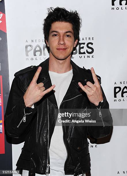 Actor Jared Kusnitz arrives at the opening night of 'Rain- A Tribute To The Beatles' at the Pantages Theatre on April 12, 2011 in Hollywood,...