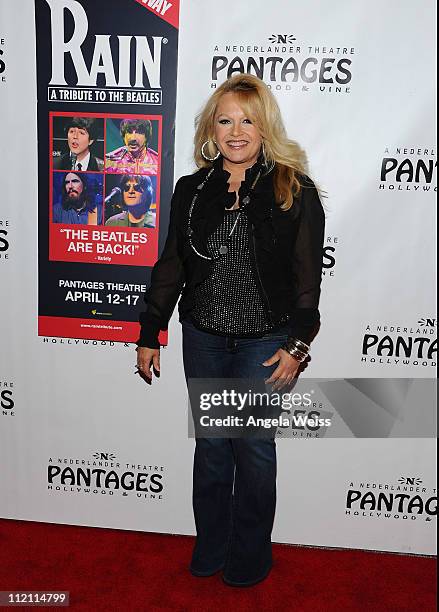 Actress Charlene Tilton arrives at the opening night of 'Rain- A Tribute To The Beatles' at the Pantages Theatre on April 12, 2011 in Hollywood,...