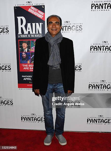 Actor Iqbal Theba arrives at the opening night of 'Rain- A Tribute To The Beatles' at the Pantages Theatre on April 12, 2011 in Hollywood, California.