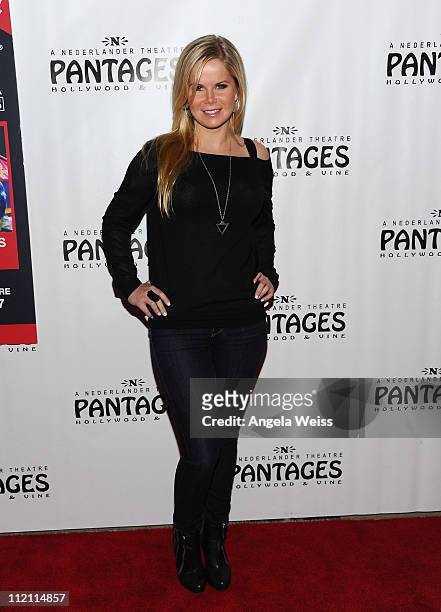Actress Crystal Hunt arrives at the opening night of 'Rain- A Tribute To The Beatles' at the Pantages Theatre on April 12, 2011 in Hollywood,...
