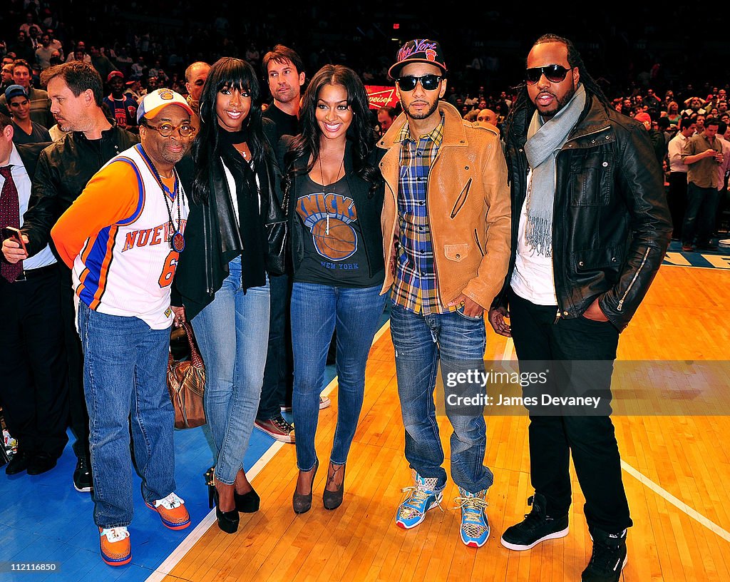 Celebrities Attend The Chicago Bulls Vs New York Knicks Game - April 12, 2011