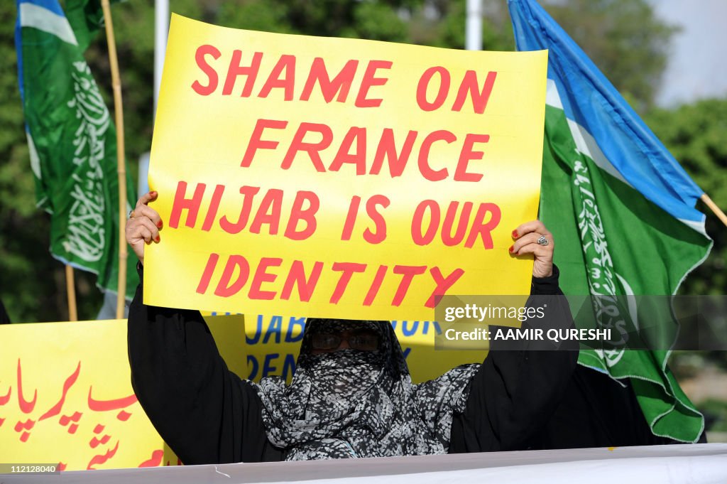 Veiled women activists of the Pakistani
