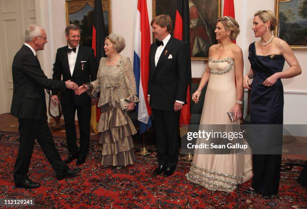 German President Christian Wulff, Queen Beatrix of the Netherlands, Prince Willem-Alexander of the Netherlands, Princess Maxima of the Netherlands...