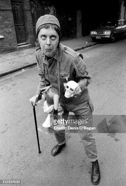 Genesis P-Orridge of Throbbing Gristle in London, circa 1980.