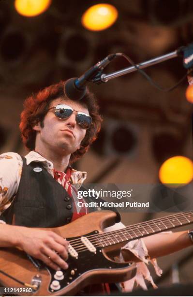 American rock musician Nils Lofgren performing, USA, 30th July 1976.