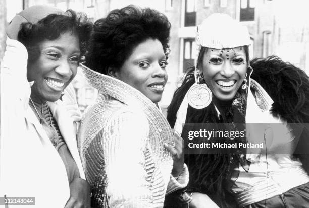 Labelle, group portrait, London L-R Patti Labelle, Sarah Dash, Nona Hendryx.