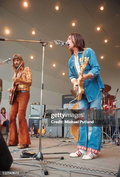 Kenny Loggins and Jim Messina, Loggins And Messina, perform on stage, Crystal Palace, London, 29th July 1972.