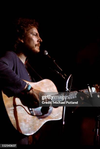 Gordon Lightfoot performs on stage, London, June 1973.