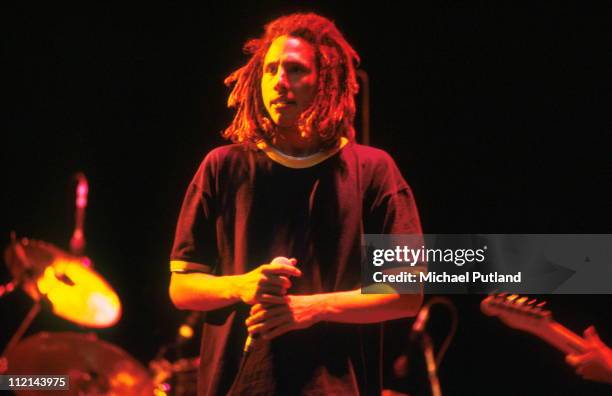 Zack de la Rocha of Rage Against The Machine performs on stage circa 1992.