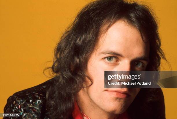 Jim Lea of Slade, studio portrait, London, 1973.