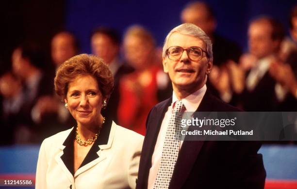 Prime Minister John Major with his wife Norma at the Conservative Party Conference 1995.