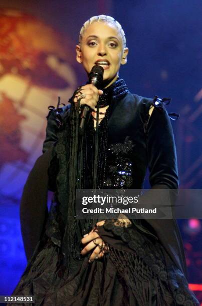 Mariza performs on stage at Radio 3 World Music Awards Concert, Ocean, Hackney, London, 24 March 2003.