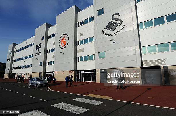 General view of Liberty Stadium used by both Swansea City and Ospreys Rugby on April 12, 2011 in Swansea, Wales.