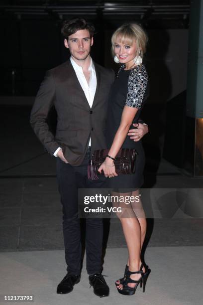 English actor Sam Claflin and actress Laura Haddock attend the corporate event of the fashion apparel company Burberry at Sparkle Roll Plaza on April...