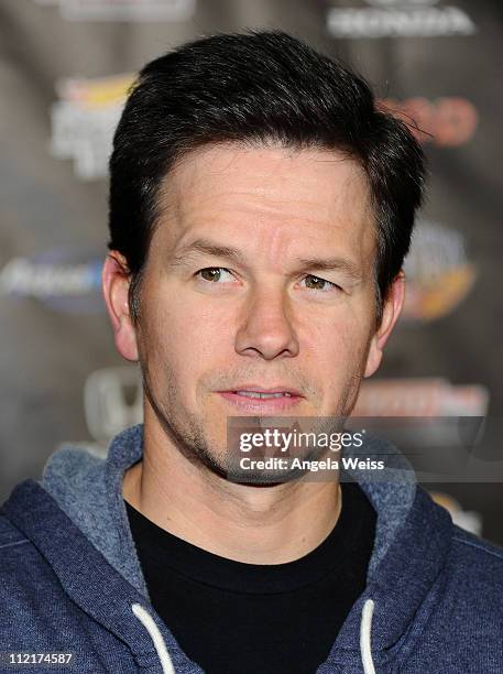 Actor Mark Wahlberg arrives at the IZOD IndyCar Series party to celebrate the 100th anniversary of the Indianapolis 500 at The Colony on April 13,...