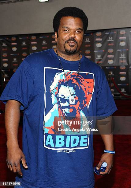 Actor Craig Robinson arrives at the IZOD IndyCar Series party to celebrate the 100th anniversary of the Indianapolis 500 at The Colony on April 13,...