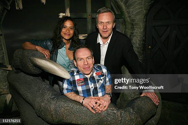 Angel Coulby, Warwick Davis and Anthony Head attend the launch of a new attraction based on the hit BBC One drama series at Warwick Castle on April...