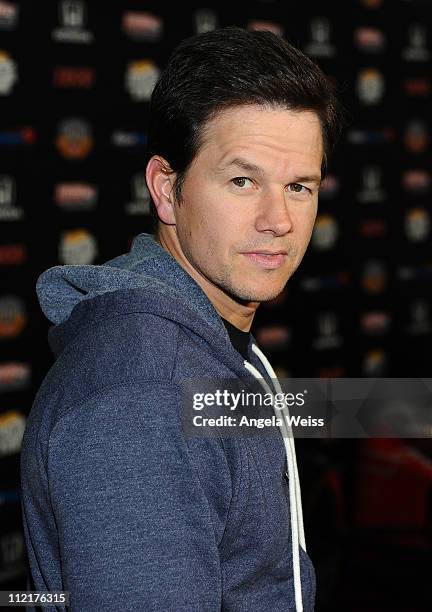 Actor Mark Wahlberg arrives at the IZOD IndyCar Series party to celebrate the 100th anniversary of the Indianapolis 500 at The Colony on April 13,...