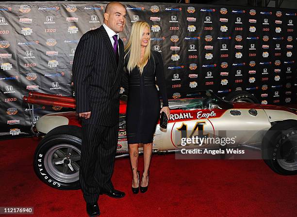 Tito Otiz and Jenna Jameson arrive at the IZOD IndyCar Series party to celebrate the 100th anniversary of the Indianapolis 500 at The Colony on April...