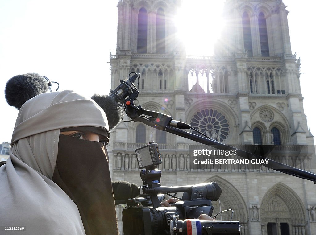 Kenza Drider, a niqab veiled young woman