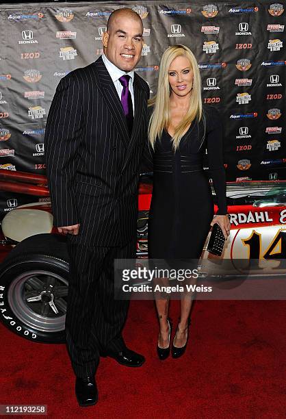 Tito Otiz and Jenna Jameson arrive at the IZOD IndyCar Series party to celebrate the 100th anniversary of the Indianapolis 500 at The Colony on April...