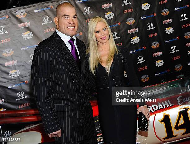 Tito Otiz and Jenna Jameson arrive at the IZOD IndyCar Series party to celebrate the 100th anniversary of the Indianapolis 500 at The Colony on April...