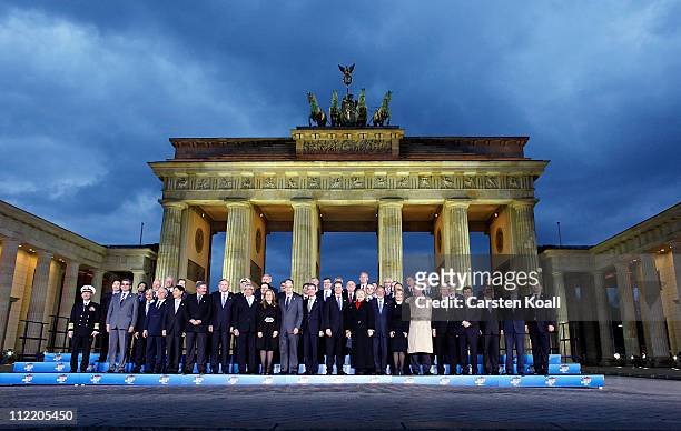 Secretary General Anders Fogh Rasmussen, U.S. Secretary of State Hillary Clinton and German Foreign Minister Guido Westerwelle and other NATO...