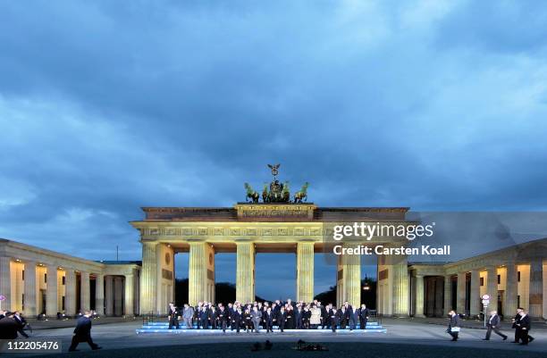 Secretary General Anders Fogh Rasmussen, U.S. Secretary of State Hillary Clinton and German Foreign Minister Guido Westerwelle and other NATO...