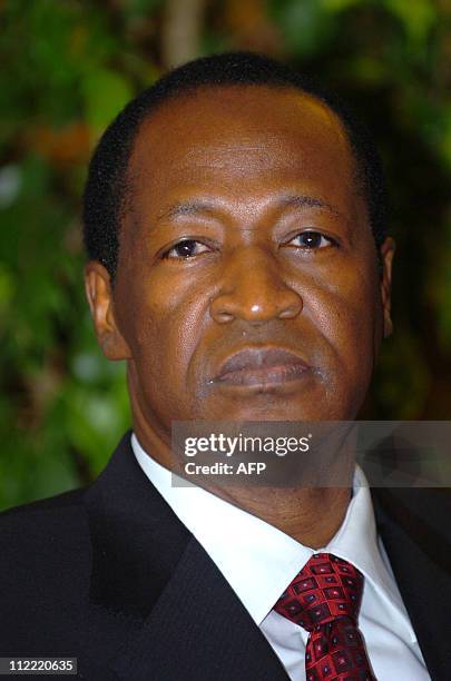 President Blaise Compaore of Burkina Faso looks on prior to attending a conference on "regional responses to climate change" organized by the...