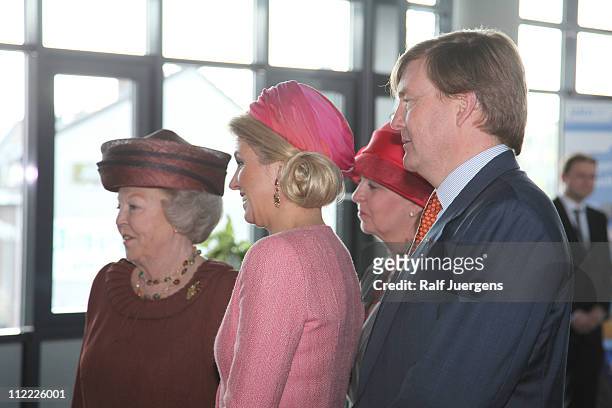 Princess Maxima , Queen Beatrix of the Netherlands , Govenor of the German state of Nothrhein-Westphalia Hannelore Kraft and Prince Willem-Alexander...