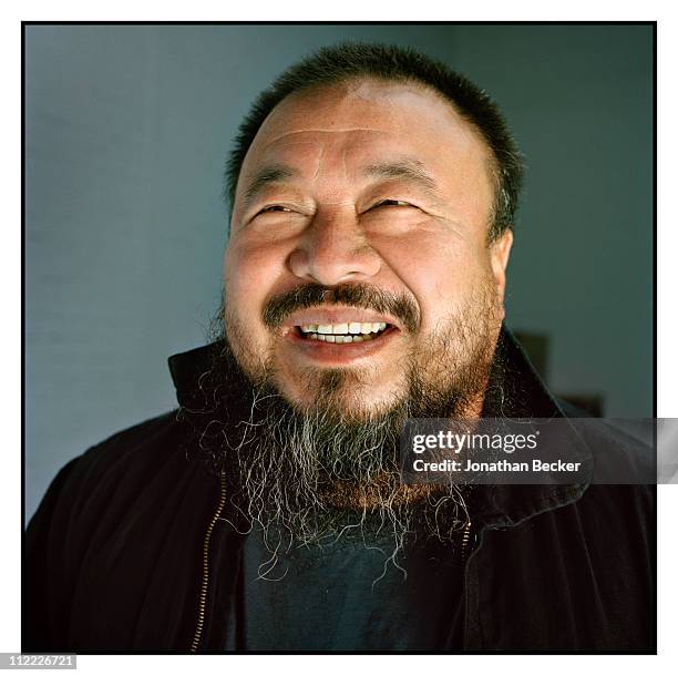 Artist Ai Weiwei is photographed in his studio for Vanity Fair Magazine on May 12, 2007 in Beijing, China.