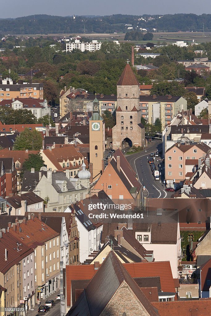 Germany, Bavaria, Augsburg, View of city with town gate