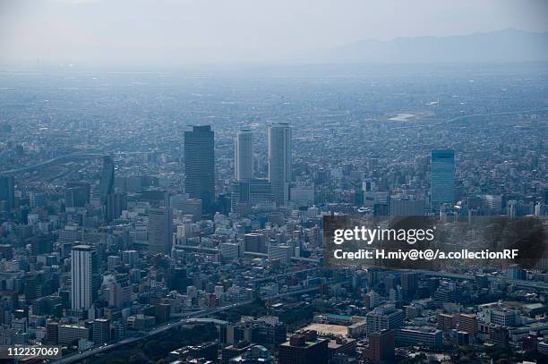 nagoya station (meieki), aerial view - nagoya stock pictures, royalty-free photos & images