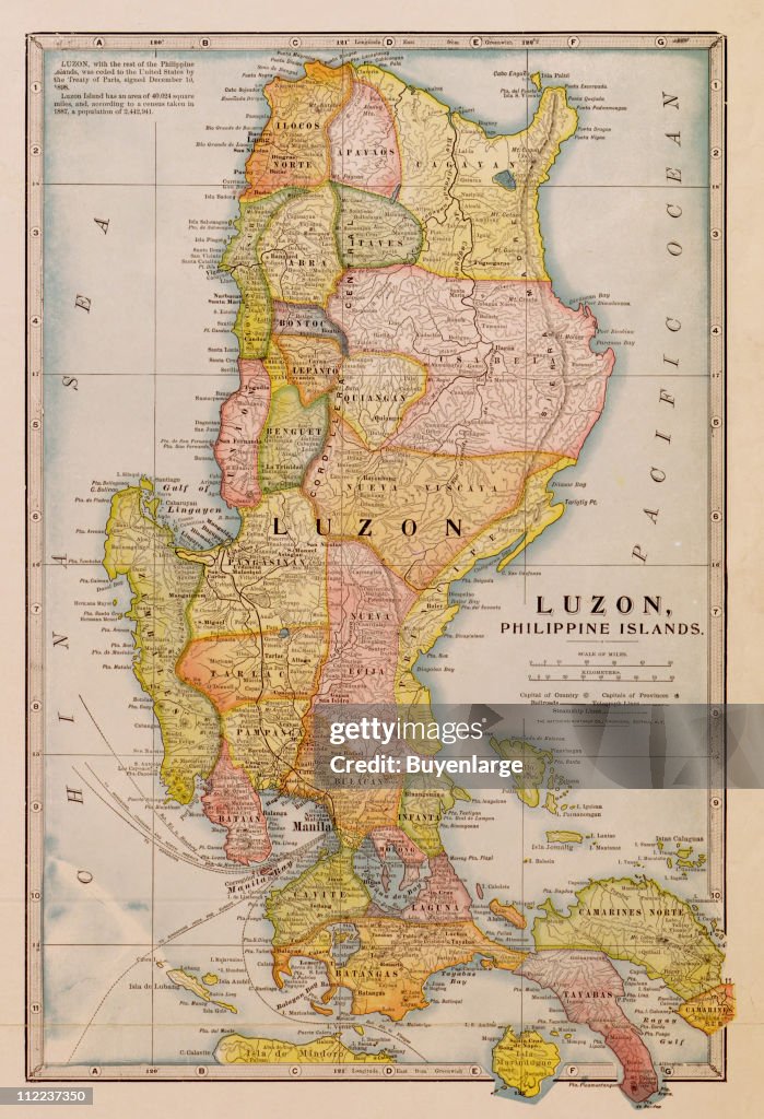 Map Of Luzon Philippine Islands 1932 Illustration By Geographical