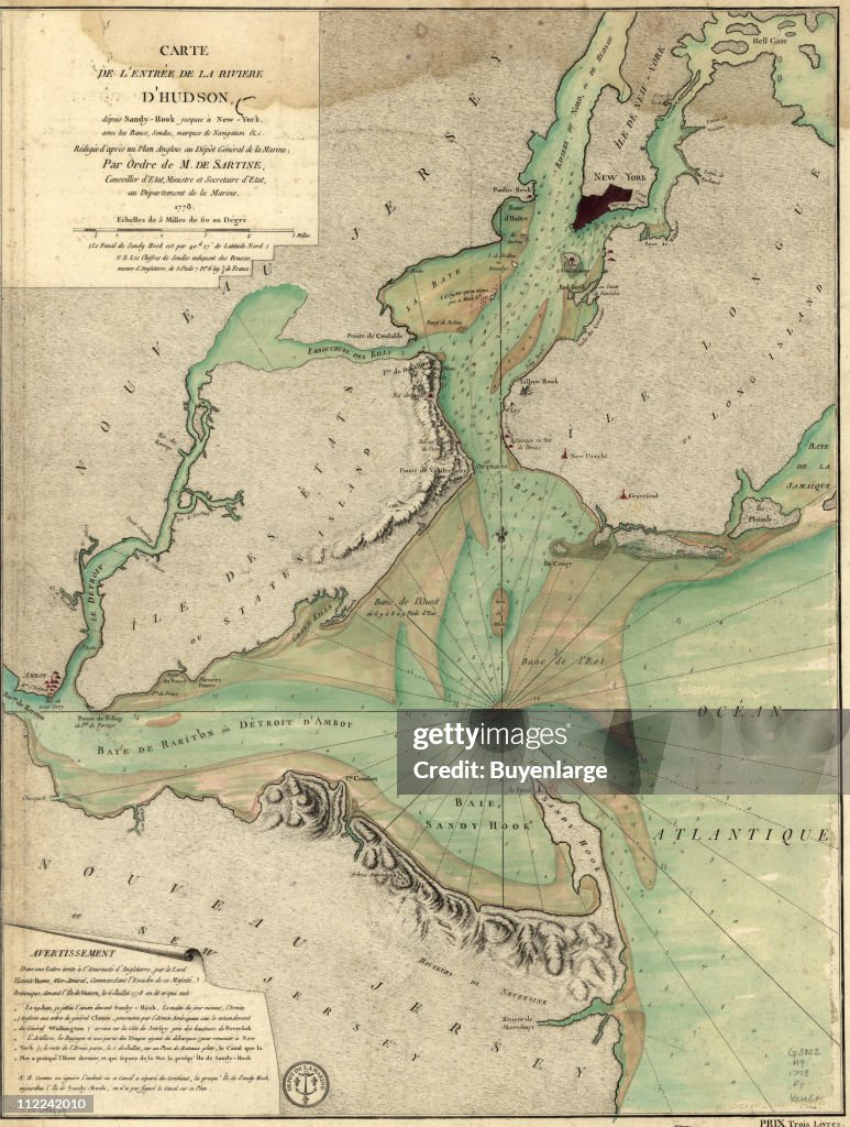 French Map Of The Hudson River Valley