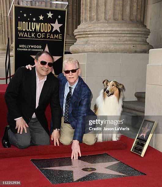 Gil Schwartz and Bill Geist attend Geist's induction into the Hollywood Walk of Fame on April 15, 2011 in Hollywood, California.