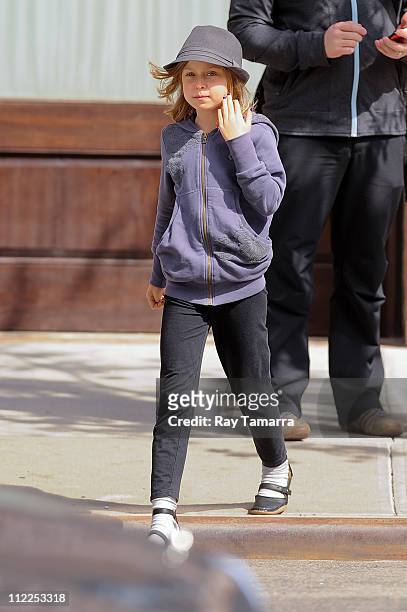 Grace Anne Matthews leaves a Tribeca hotel on April 15, 2011 in New York City.