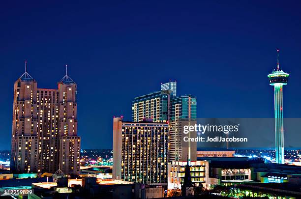 san antonio texas city  aerial tower of  the america's - san antonio stock pictures, royalty-free photos & images