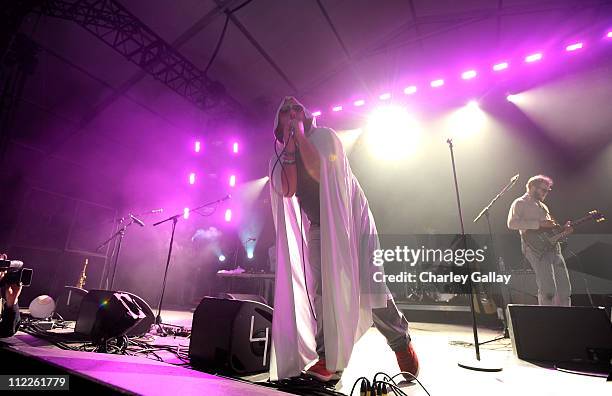 Singer Har Mar Superstar of Gayngs performs during Day 1 of the Coachella Valley Music & Arts Festival 2011 held at the Empire Polo Club on April 15,...