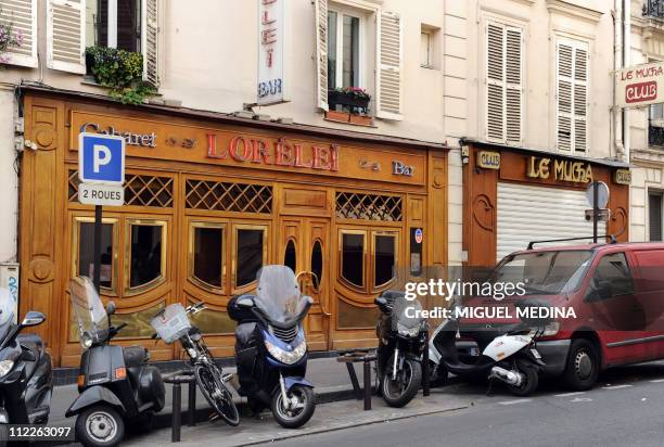 Picture taken on April 14, 2011 in Paris of the Lorelei and the Mucha, two allegedly hostess bars. The ageing godfather of French far-right leader...