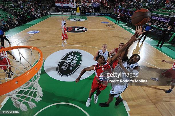 Ricky Minard, #22 of Unics Kazan in action during the Semifinal 1 Eurocup Finals Treviso 2011 between Unics vs Cedevita Zagreb at Palaverde Arena on...