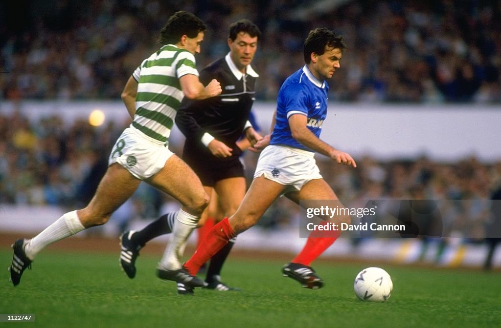 Davie Cooper of Rangers and Paul McStay of Celtic