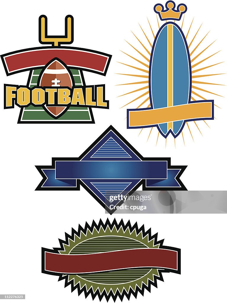 Set Of 4 Crests Emblems High-Res Vector Graphic - Getty Images