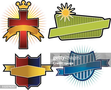 Set of 4 Vector Emblems & Crest Set of 4 Vector Emblems & Crest