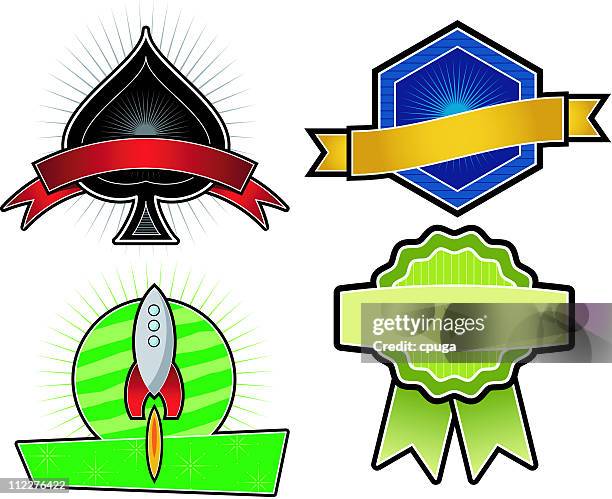 Set Of 4 Vector Emblems Crests High-Res Vector Graphic - Getty Images