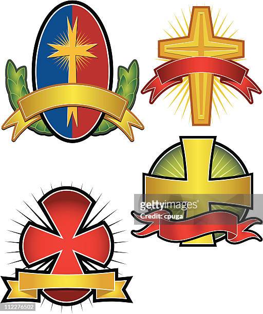 set of 4 vector emblems & crests - laurel maryland stock illustrations