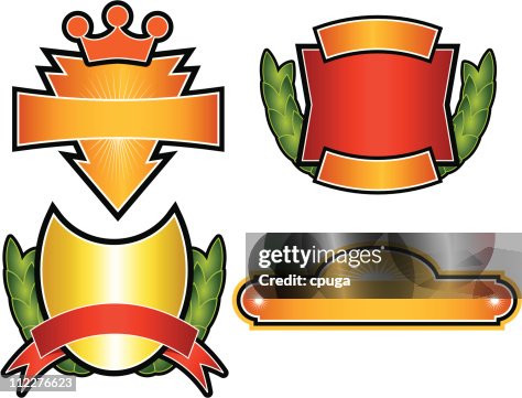 Set of 4 Vector Emblems & Crests Set of 4 Vector Emblems & Crests