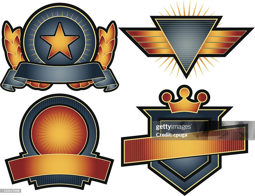 Set Of Vector Emblems Crests High-Res Vector Graphic - Getty Images