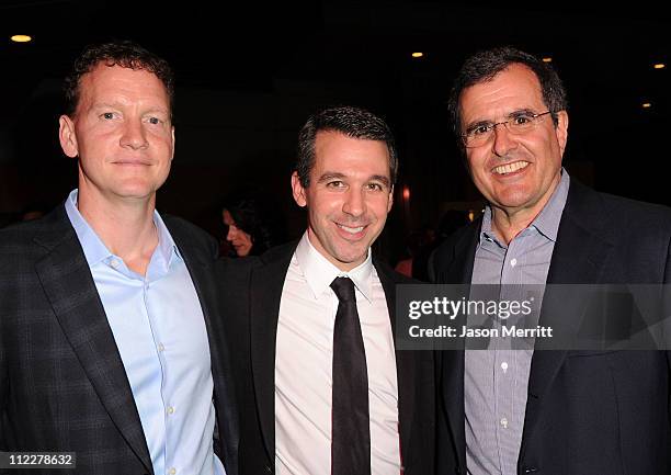 Mickey Weinstock, Don Mischer Productions Executive Charlie Hagel and Malaria No More Chairman & Co-Founder Peter Chernin attend Malaria No More...