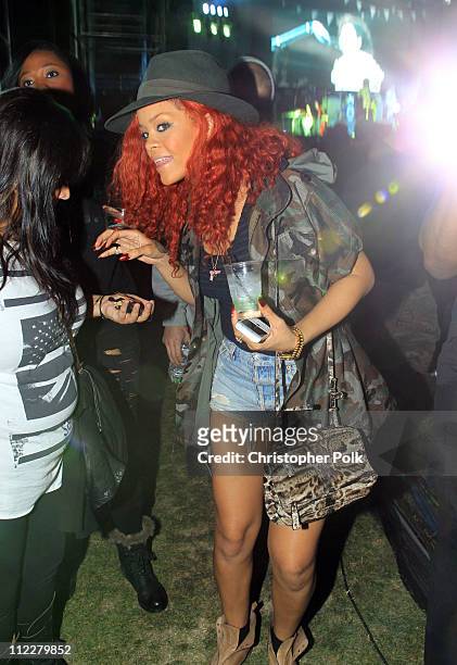 Singer Rihanna attends Day 2 of the Coachella Valley Music & Arts Festival 2011 held at the Empire Polo Club on April 16, 2011 in Indio, California.